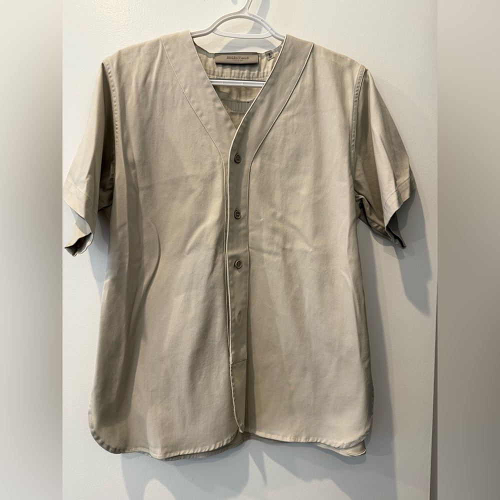 Essentials Women’s Boy Scout Casual Button Down Shirt - Beige